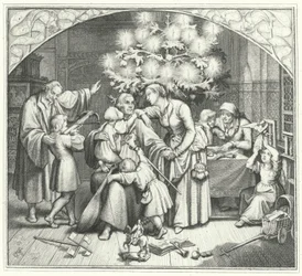 Martin Luther and his family enjoying the festive season