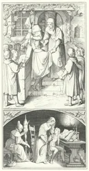 Martin Luther as a young student singing in the town of Eisenach