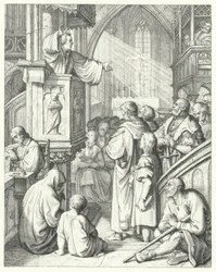 Martin Luther delivering a sermon