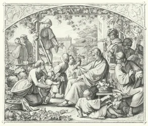 Martin Luther with his family and some of his contemporaries enjoying the summer