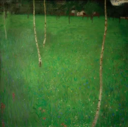 Farmhouse with birches