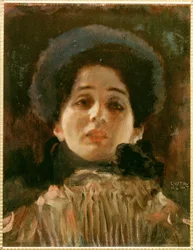 Portrait en Face of a Woman