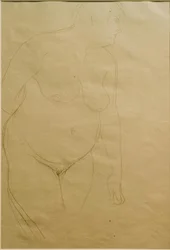 Standing Fat Female Nude Slightly to the Right (Study)