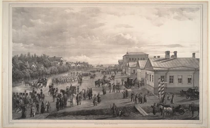 Parade of Chevalier Gardes through Krasnoye Selo, 1848