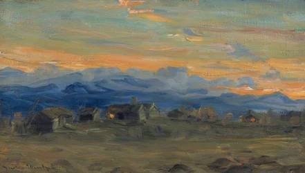 Mountain Farm in Evening Light