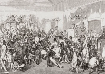 19th century auction in progress.