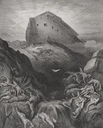 The Dove Sent Forth From The Ark, illustration from Dore