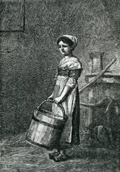 Cosette Carrying a Bucket, illustration from 