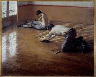 The floor planers, Painting by Gustave Caillebotte