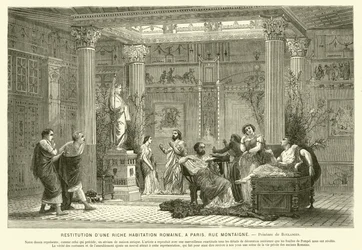Reconstruction of the house of a wealthy Roman, Rue Montaigne, Paris, France