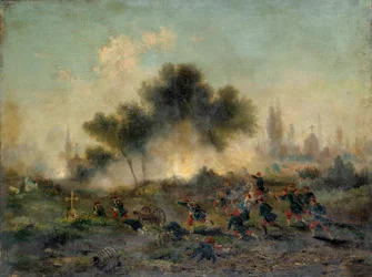 Assault of a cemetery by regular troops in May 1871 by Gustave Boulanger