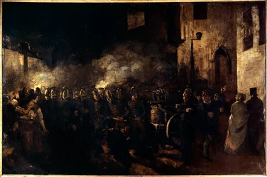 Fire Fighters Running a Fire