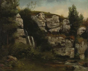 Landscape with Rocks and Waterfall