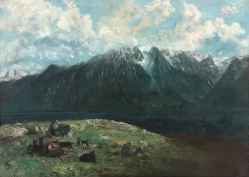 Panoramic View of the Alps, Les Dents du Midi. 1877