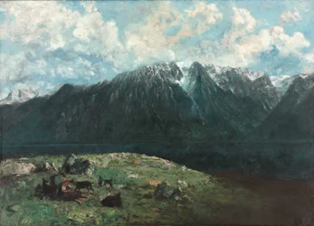 Panoramic View of the Alps, Les Dents du Midi, 1877