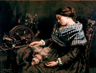 The Sleeping Spinner, painting by Gustave Courbet (1819-1877), 1853, dimensions 91 x 115 cm, Montpellier, Musée Fabre