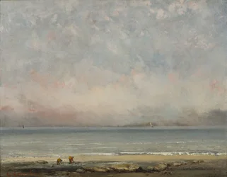 The beach at Trouville, ca 1865