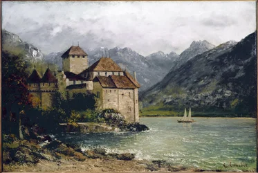 View of the Chillon Castle on Lake Geneva