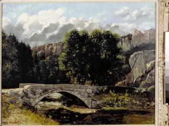 View of the Bridge of Saint Sulpice in Fleurier, Switzerland