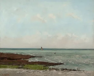 Washerwomen at Low Tide, Étretat. 1866 or 1869