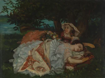 Young Ladies on the Bank of the Seine, before 1857