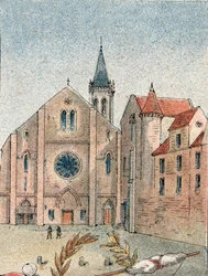 View of the Abbey St Genevieve in Paris