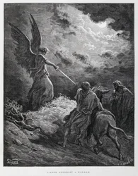 An Angel Met Balaam with a Sword, Illustration from the Dore Bible