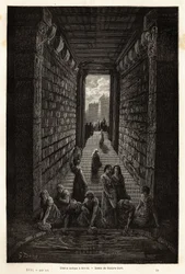 An antique cistern, still in use, in Merida. Engraving to illustrate the voyage to Spain by Gustave Dore (1832-1883) illustrator and Baron Ch. Davillier reactor, in 1862, published in Le tour du monde, nouveau journal des voyages, under the direction of