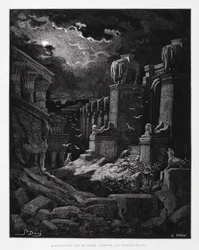 Babylon in Ruins (Vision of John the Baptist), Illustration from the Dore Bible