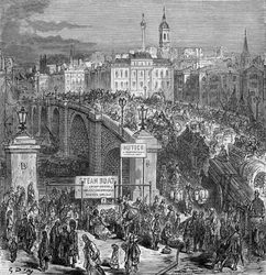 Busy Scene on London Bridge, 1872