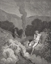 Cain and Abel Offering Their Sacrifices, illustration from Dore