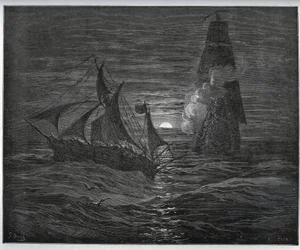 Captive Story. The Spanish Escape Boat is Attacked by a French Ship from 