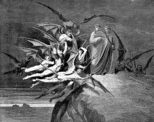Dante and Virgil Beset by Demons on Their Passage Through the Eighth Circle