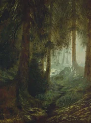 Deer in a forest landscape
