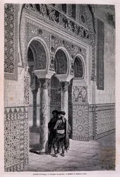 Detail of the Arcade of the Alcazar in Seville - by Doré, in “Tour du Monde”, 2nd sem. 1866.