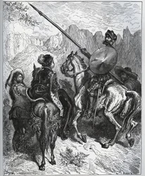 Don Quixote Accepts the Mission Proposed by Dorothe-Princess of Micomicon - from "Don Quixote de la Mancha" by Miguel Cervantes