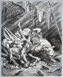 Don Quixote and a Mule Maker Fighting for Maritornes - from 