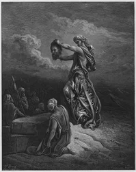 Judith showing the head of Holofernes (Gustave Dore Bible)