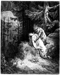 Illustration by Gustave Dore for the novel by Francois Rene de Chateaubriand, Atala, edition Hachette 1863