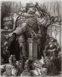 Illustration by Gustave Dore for the Inestimable Life of the Grand Gargantua by Francois Rabelais - illustration from 