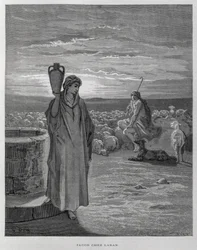 Jacob sees Rachel at the well of Laban