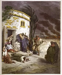 Job hearing of his ruin - engraving in 