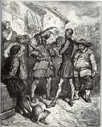 Maese Pedro and the fortune-telling ape - from 