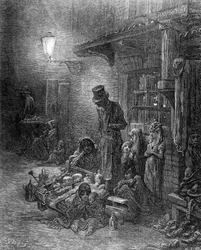 Off Billingsgate, view of Harrow Alley, from 