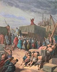 Rebuilding the Temple in Jerusalem - Engraving by Gustave Dore