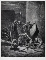 Remains of Queen Jezebel After She Was Thrown from the Palace Windows (Illustration from the Dore Bible)