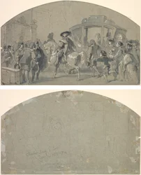 Street Scene (recto); Sketches (verso)