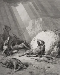 The Conversion of St. Paul, Acts 9:1-6, illustration from Doré