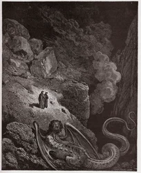 The Divine Comedy, Inferno, Canto 17: Geryon, Symbol of Deceit - by Dante Alighieri (1265-1321) - Illustration by Gustave Dore (1832-1883)