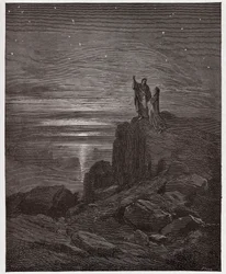 The Divine Comedy, Inferno, Canto 34: The poets emerge from hell (Illustration by Gustave Dore)